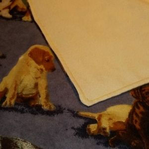 Homemade Dog Grey and Yellow Baby Blanket
